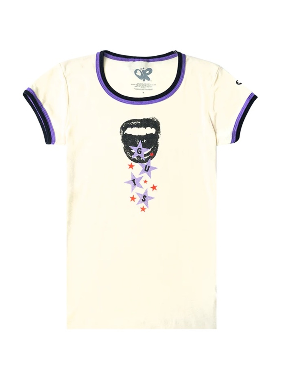 Olivia Rodrigo Merch Cream Graphic Guts Ringer Tee